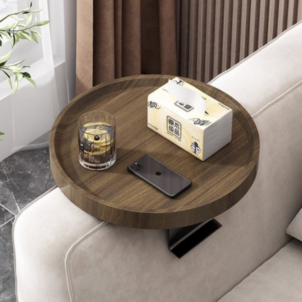 Clip-On Walnut Sofa Tray