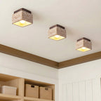 Kairi Square Travertine Flush Mount Ceiling Light