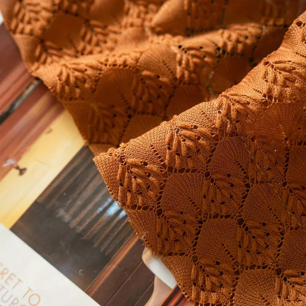 Amber Glow Crochet Curtains