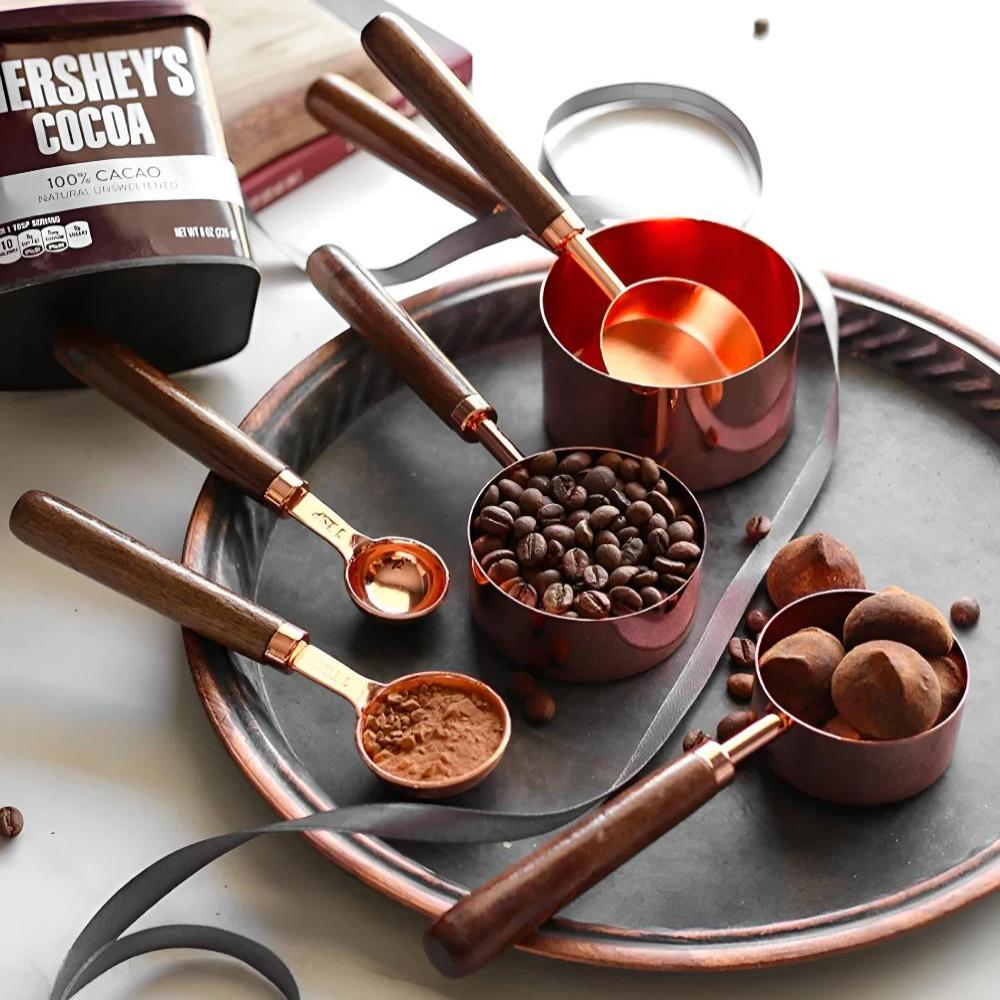 Copper Measuring Cup and Spoon Set