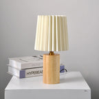 Korean Pleated Wood Table Lamp