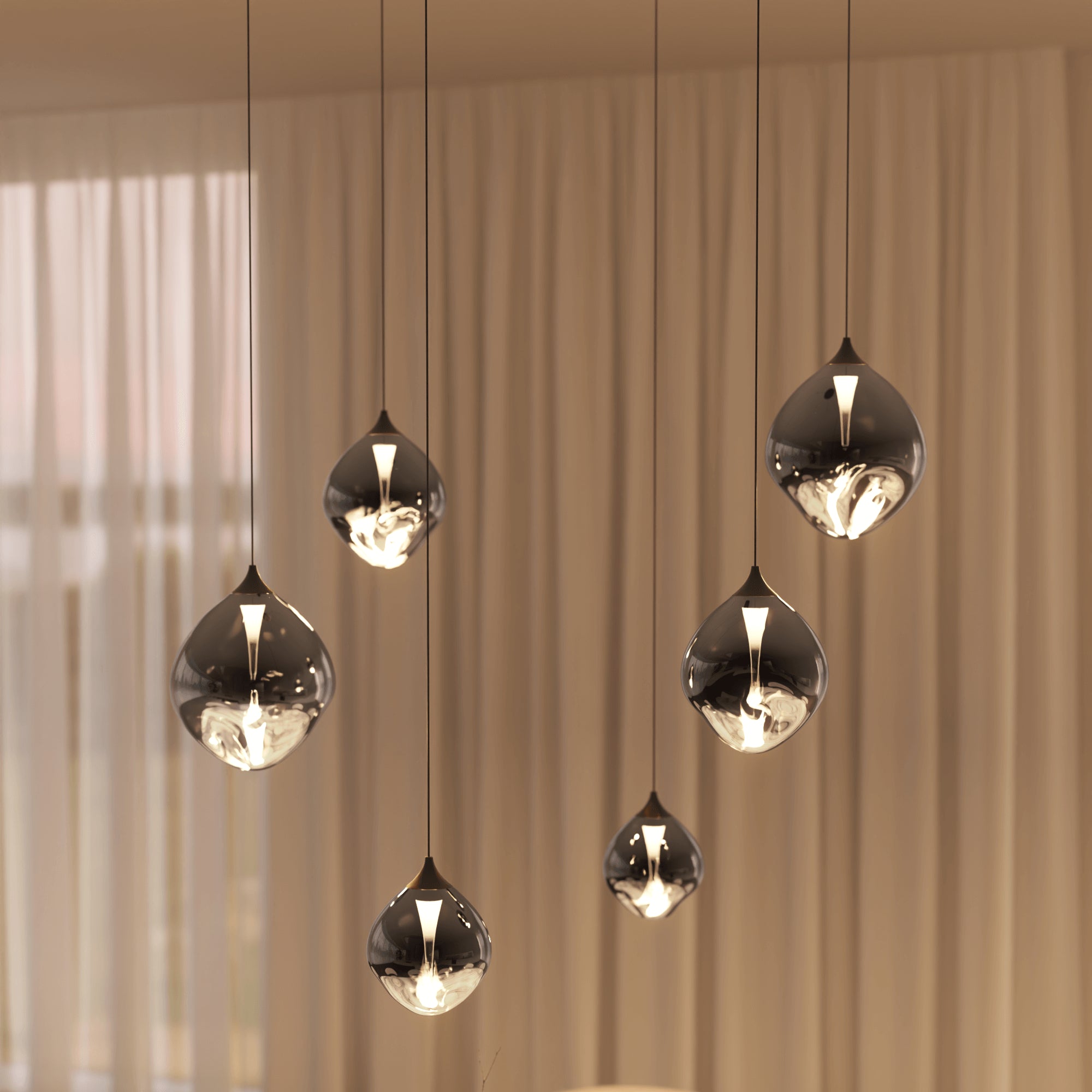 Somos Adjustable LED Pendant Light – Modern Metal Design with Height Adjustment