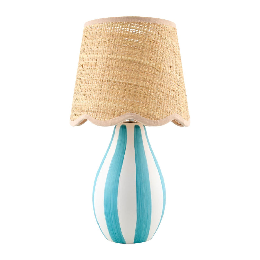 Striped Ceramic Seagrass Table Lamp