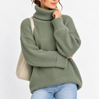 Women's Waffle Knit Turtleneck Sweater