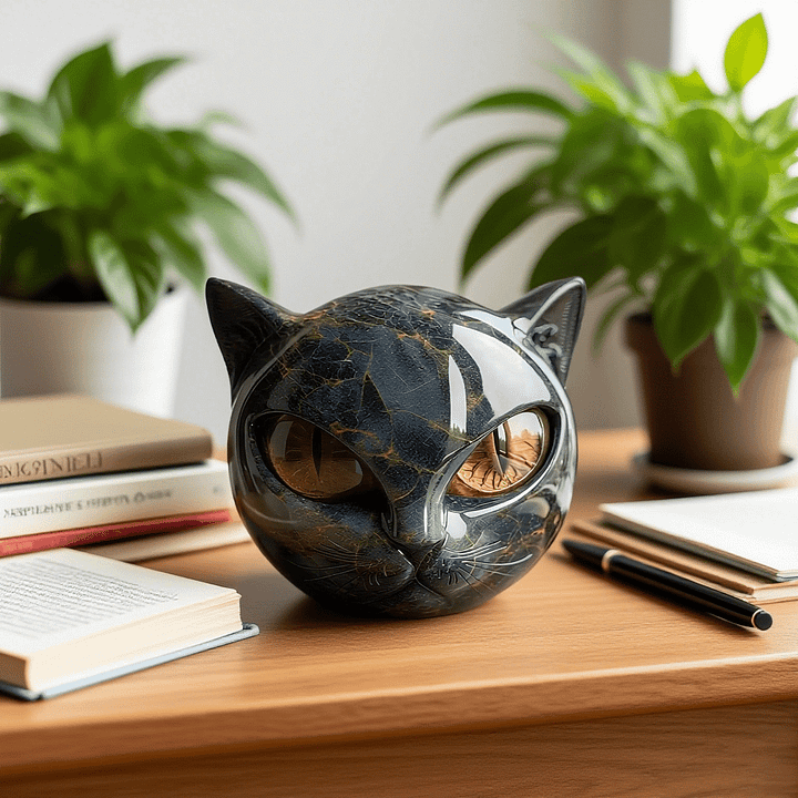 NoirCat Cat Head Sculpture
