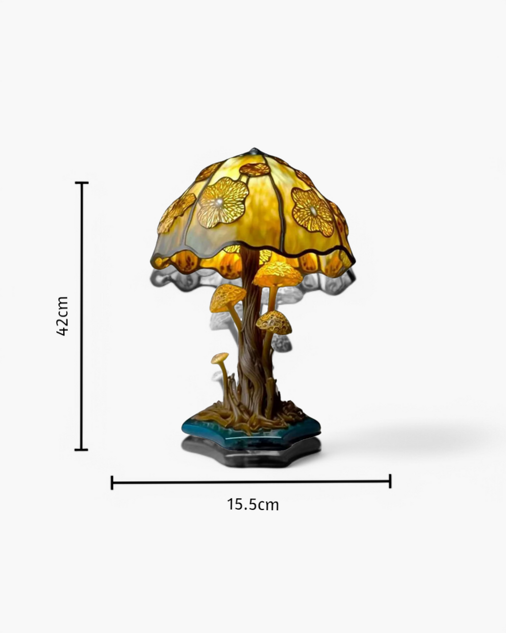 Mushroom Stained-Glass Table Lamp