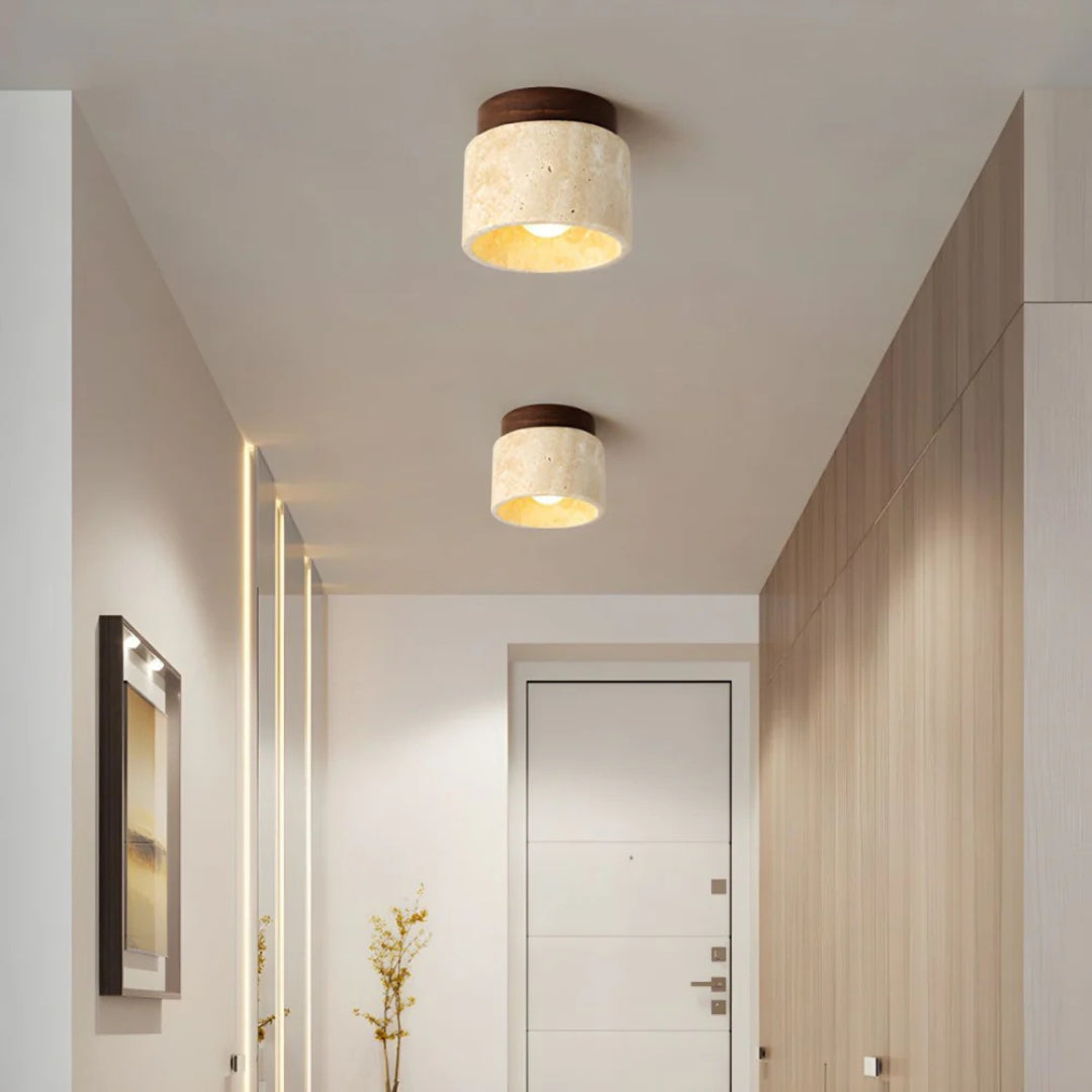 Radia Travertine Ceiling Lamp