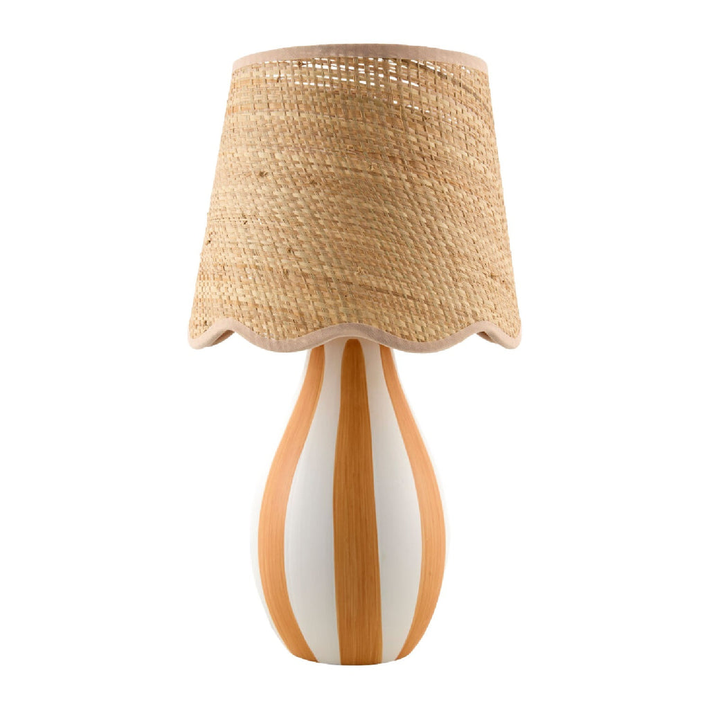 Striped Ceramic Seagrass Table Lamp