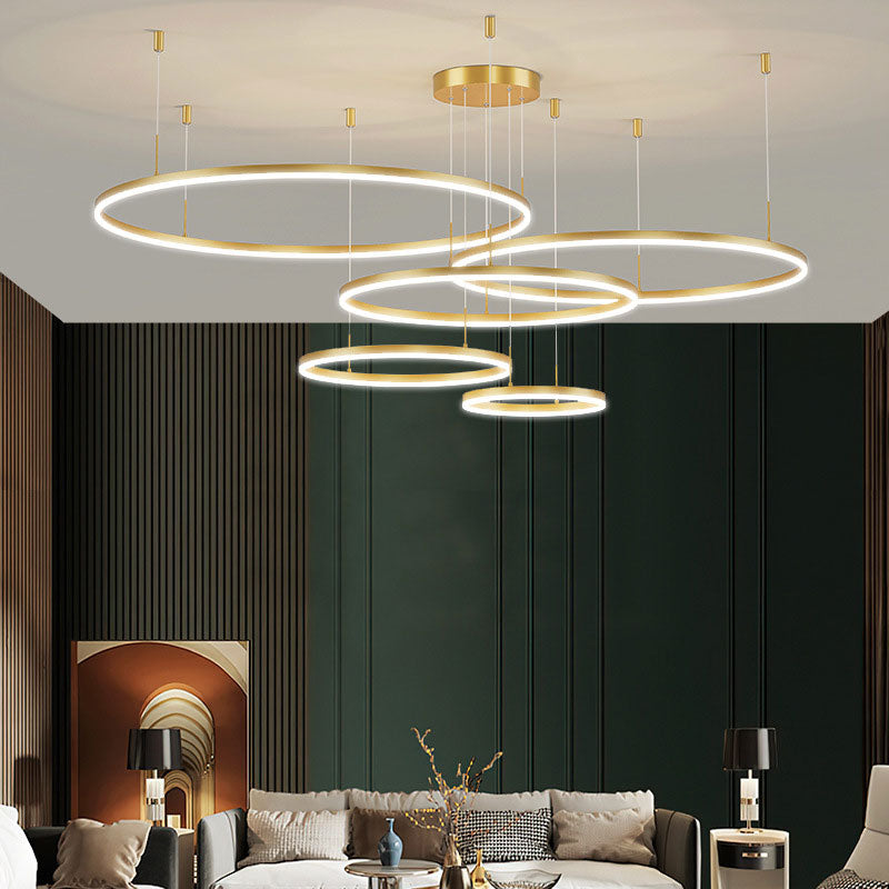 Arisha Ring Pendant Light – Modern Black and Gold Circular Ceiling Fixture