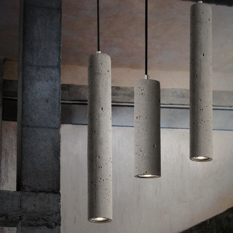 Cylindrical Cement Pendant Light