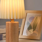Korean Pleated Wood Table Lamp