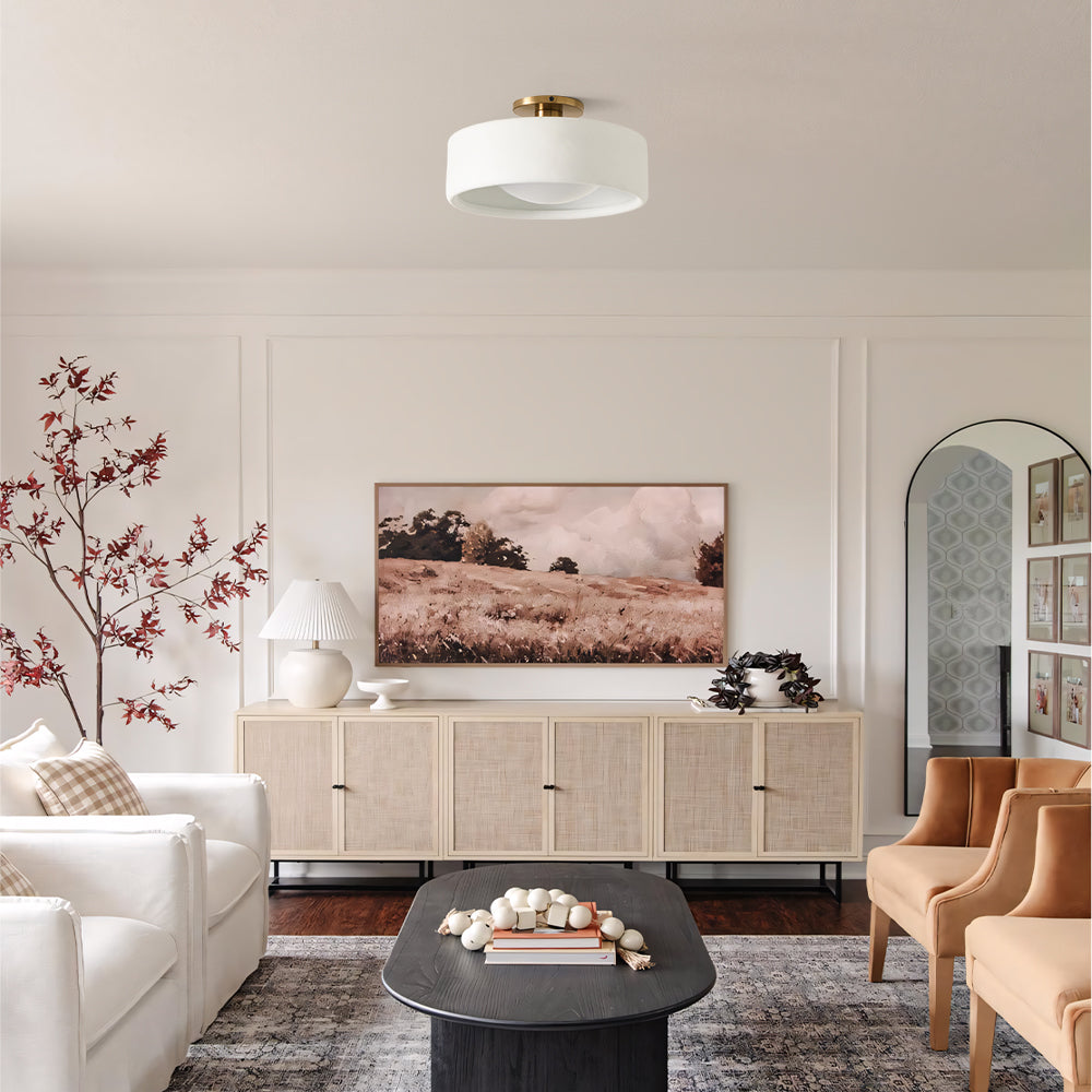 Modern Porcelain Semi-Flush Ceiling Light