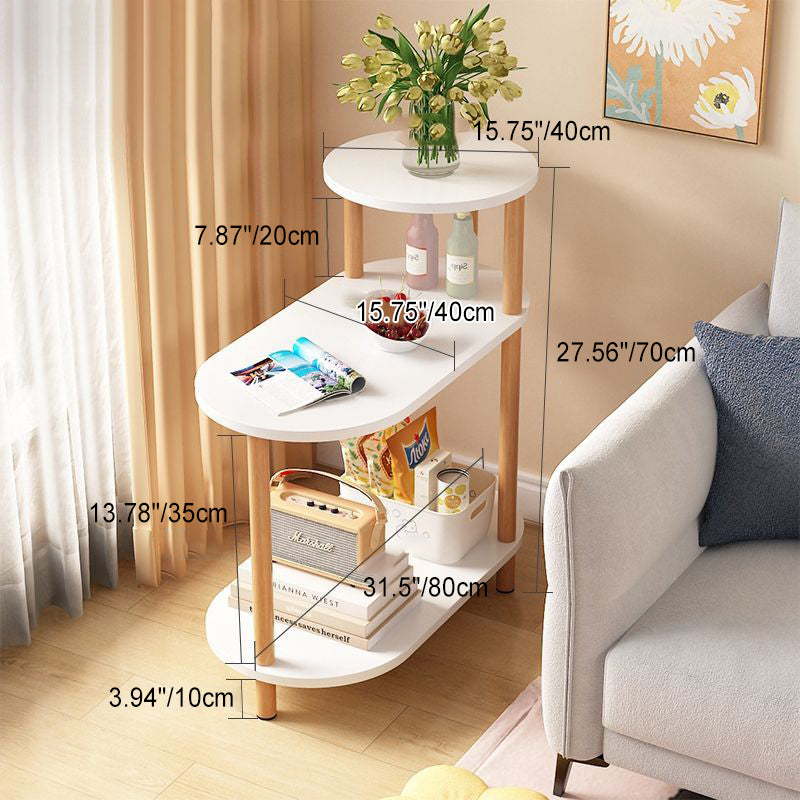 Three-Tier Solid Wood End Table
