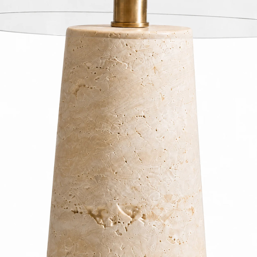 Ryn Travertine Glass Mushroom Table Light