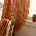 Amber Glow Crochet Curtains