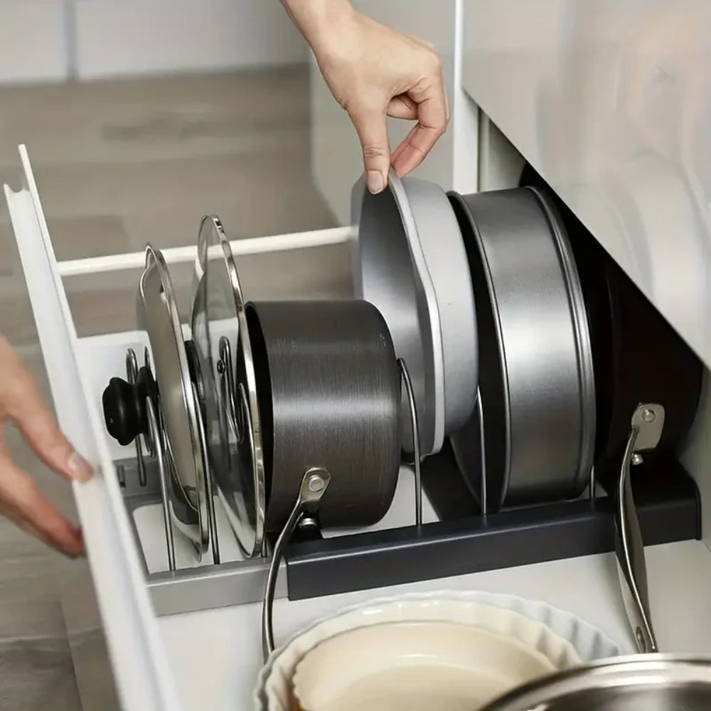 Expandable Pot and Pan Rack