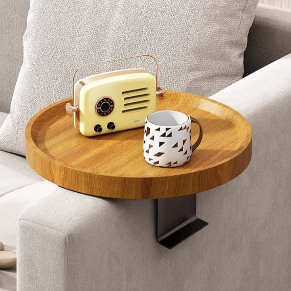 Clip-On Walnut Sofa Tray
