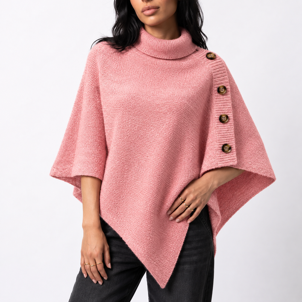 Women's Knitted Turtleneck Poncho