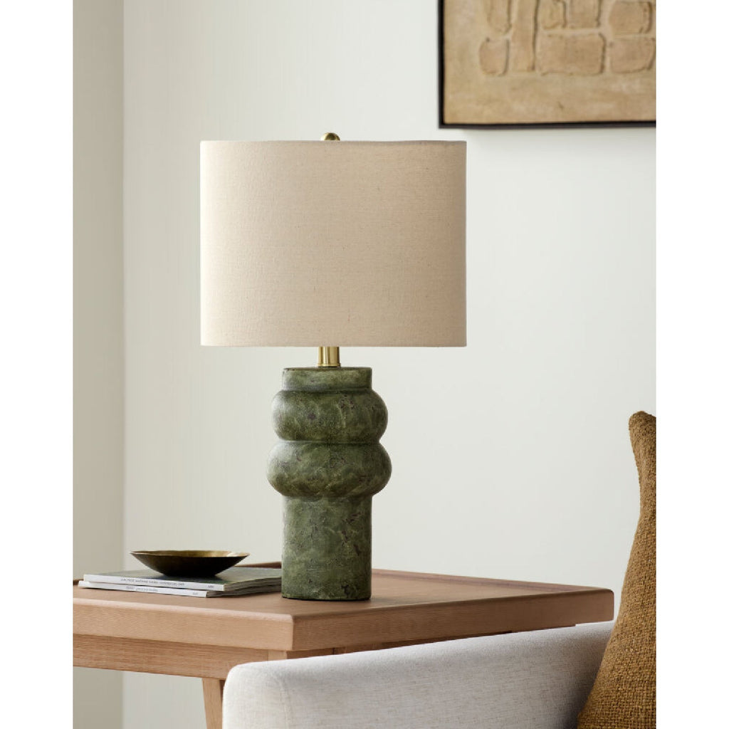 Hand-Painted Green Ceramic Table Lamp