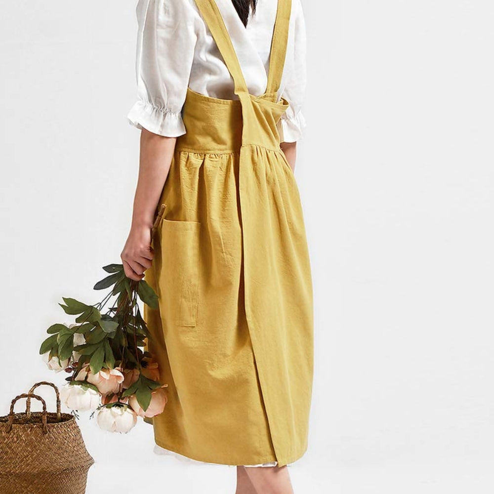 Cross-Back Apron with Pockets