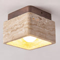 Kairi Square Travertine Flush Mount Ceiling Light