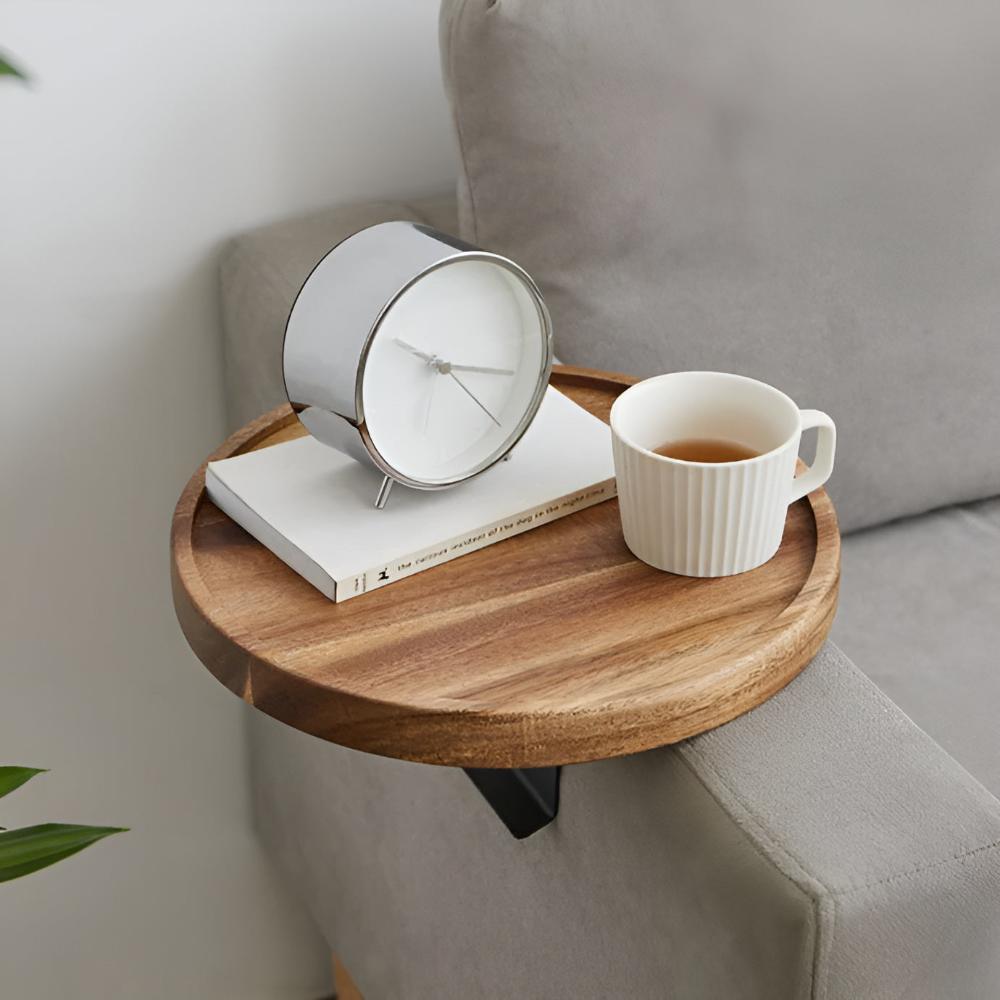 Clip-On Walnut Sofa Tray