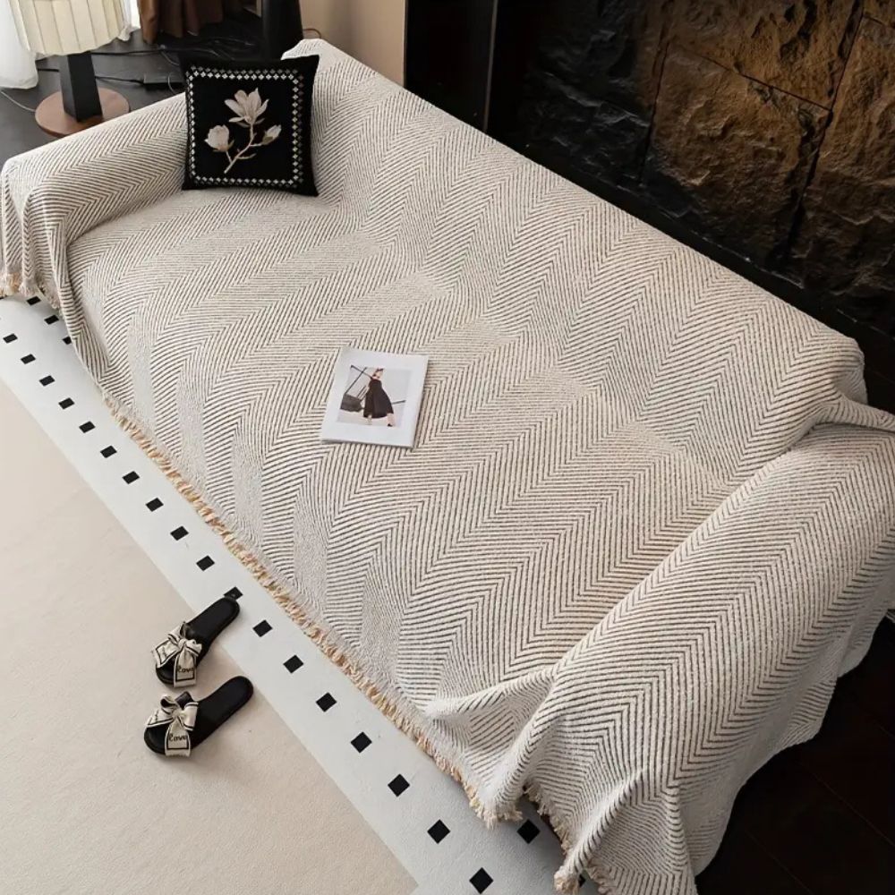 Herringbone Stripe Sofa Cover