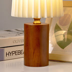 Korean Pleated Wood Table Lamp
