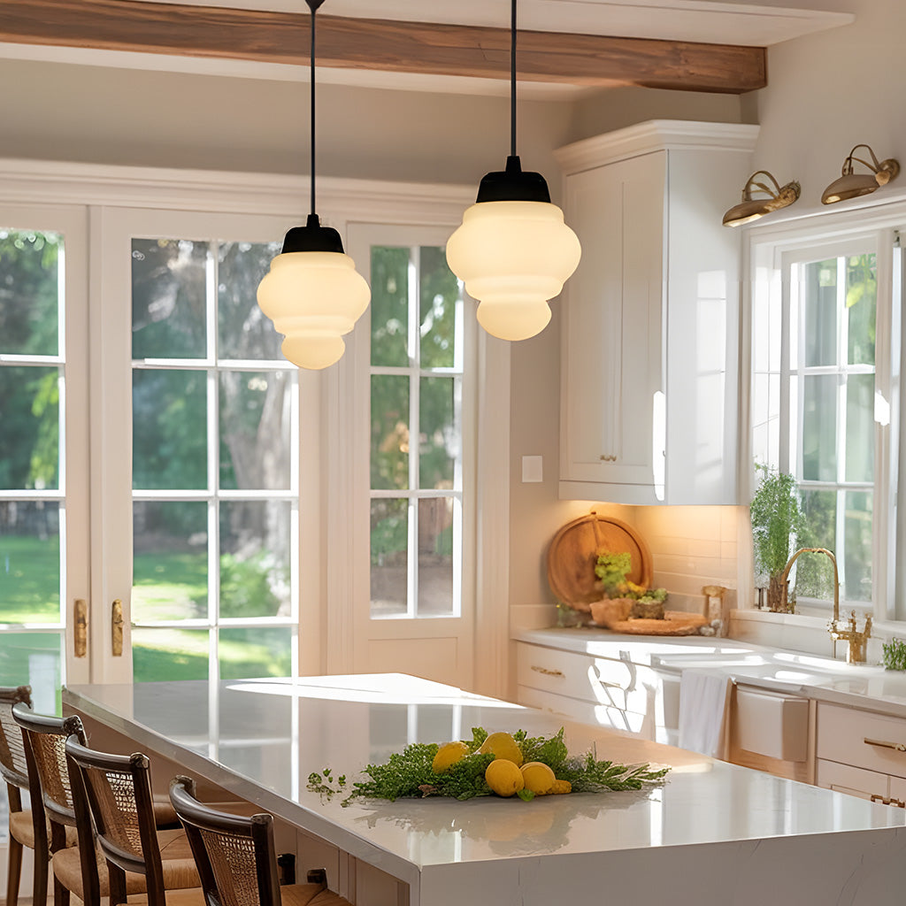Art Deco Geometric Glass Pendant Light