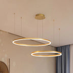 Arisha Ring Pendant Light – Modern Black and Gold Circular Ceiling Fixture