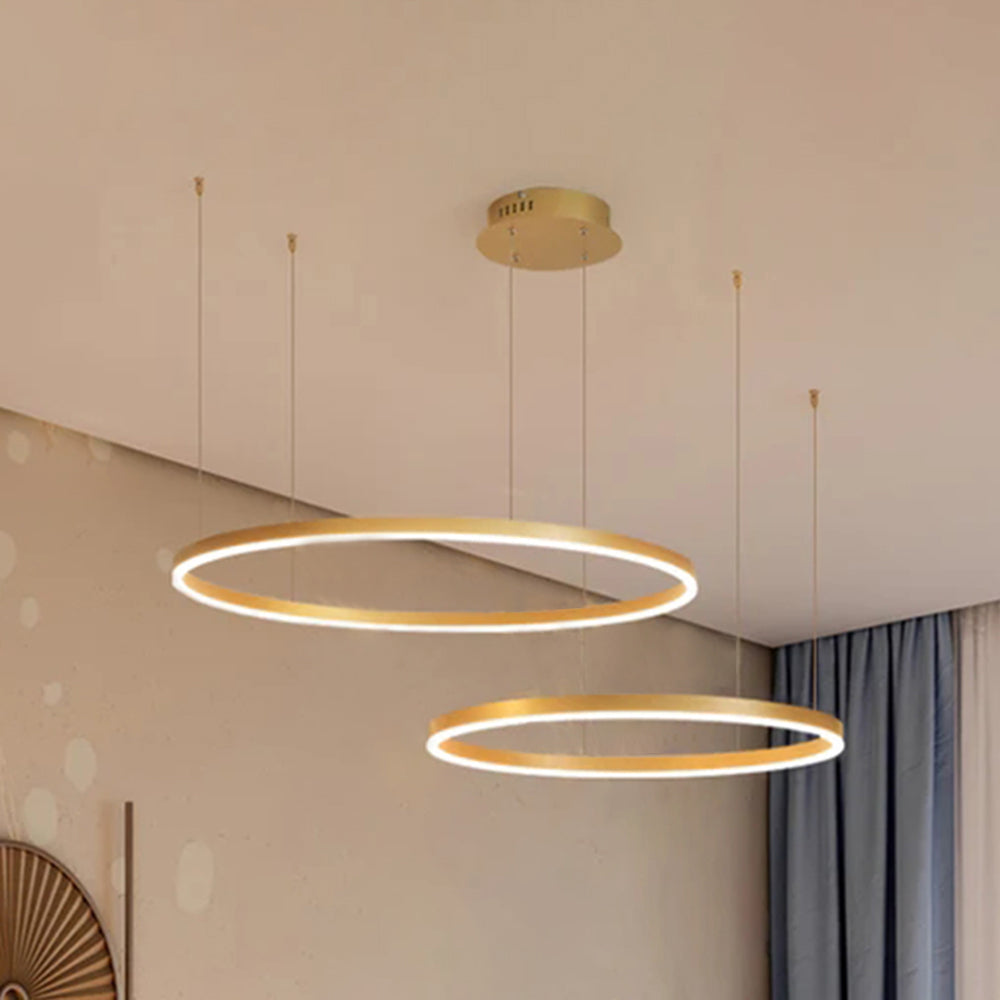 Arisha Ring Pendant Light – Modern Black and Gold Circular Ceiling Fixture