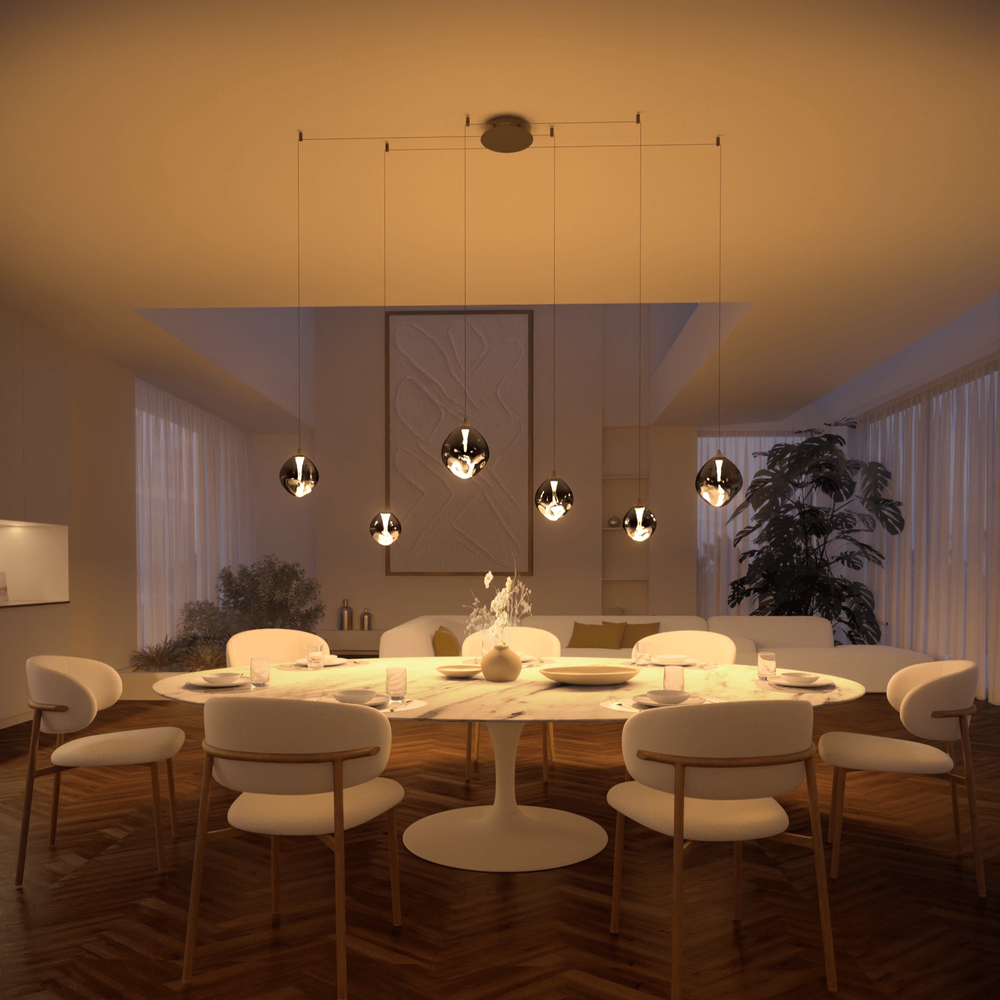 Somos Adjustable LED Pendant Light – Modern Metal Design with Height Adjustment