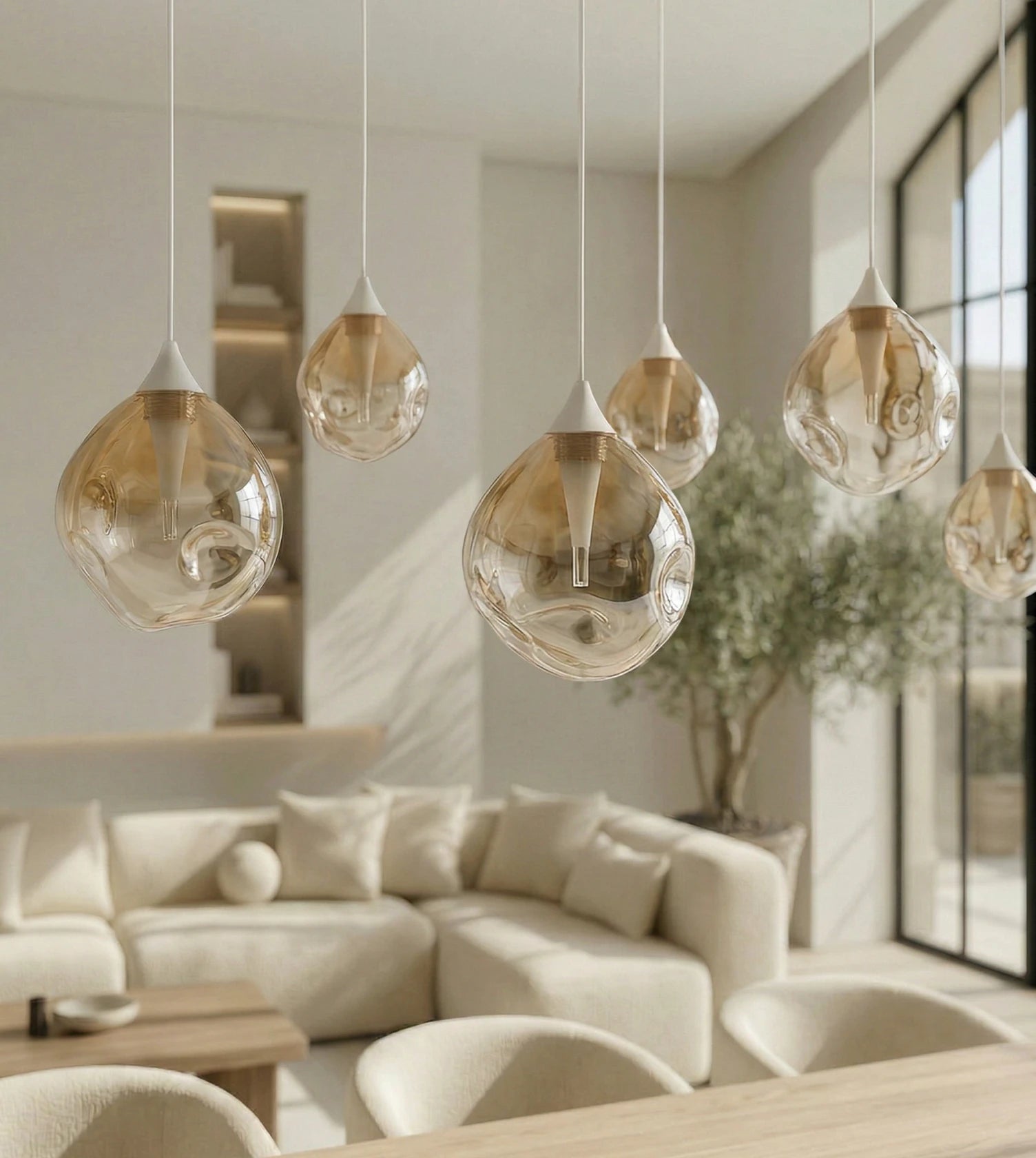 Somos Adjustable LED Pendant Light – Modern Metal Design with Height Adjustment