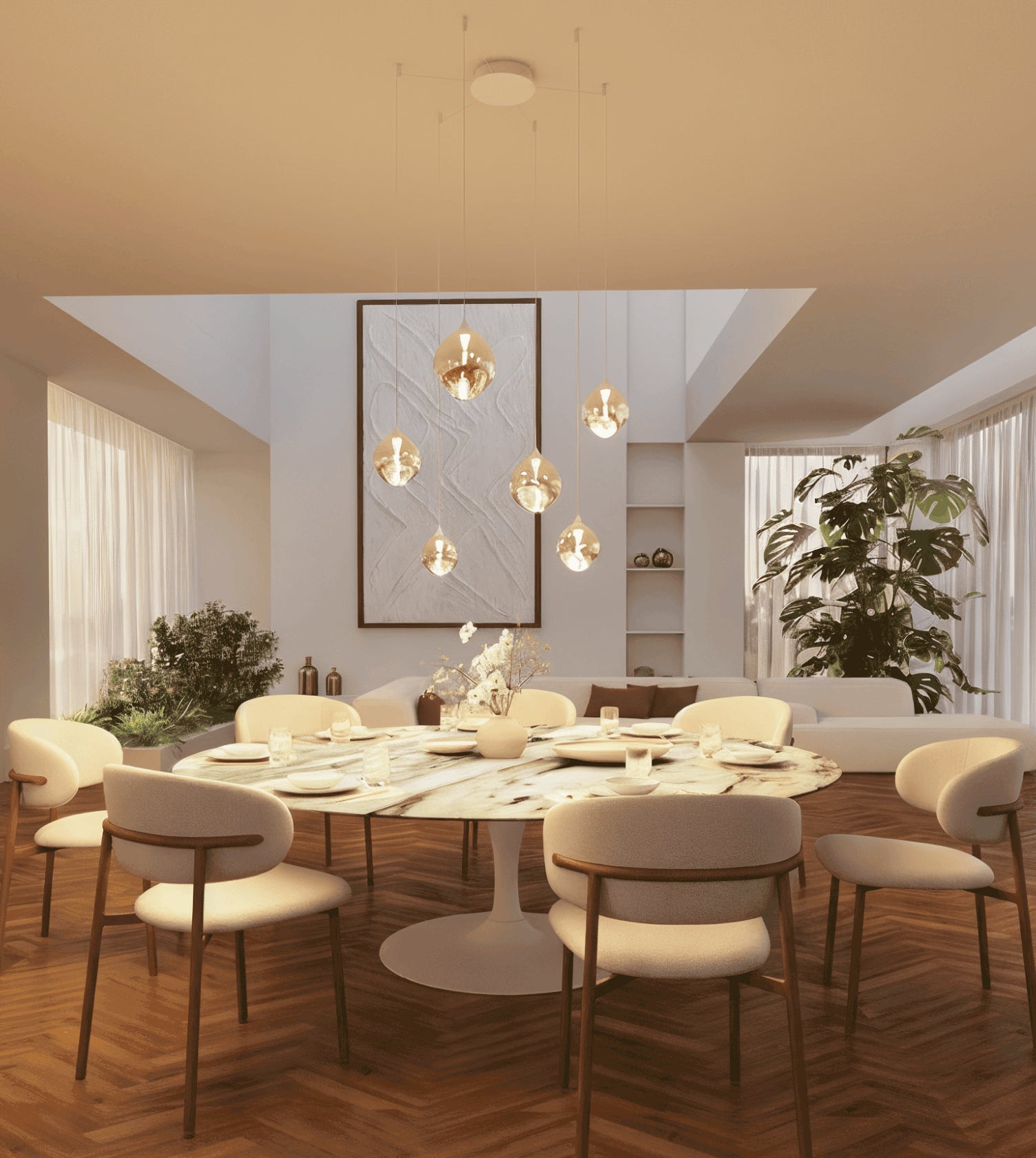 Somos Adjustable LED Pendant Light – Modern Metal Design with Height Adjustment