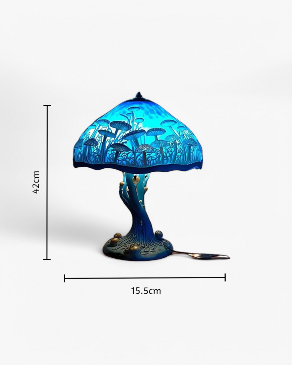 Mushroom Stained-Glass Table Lamp