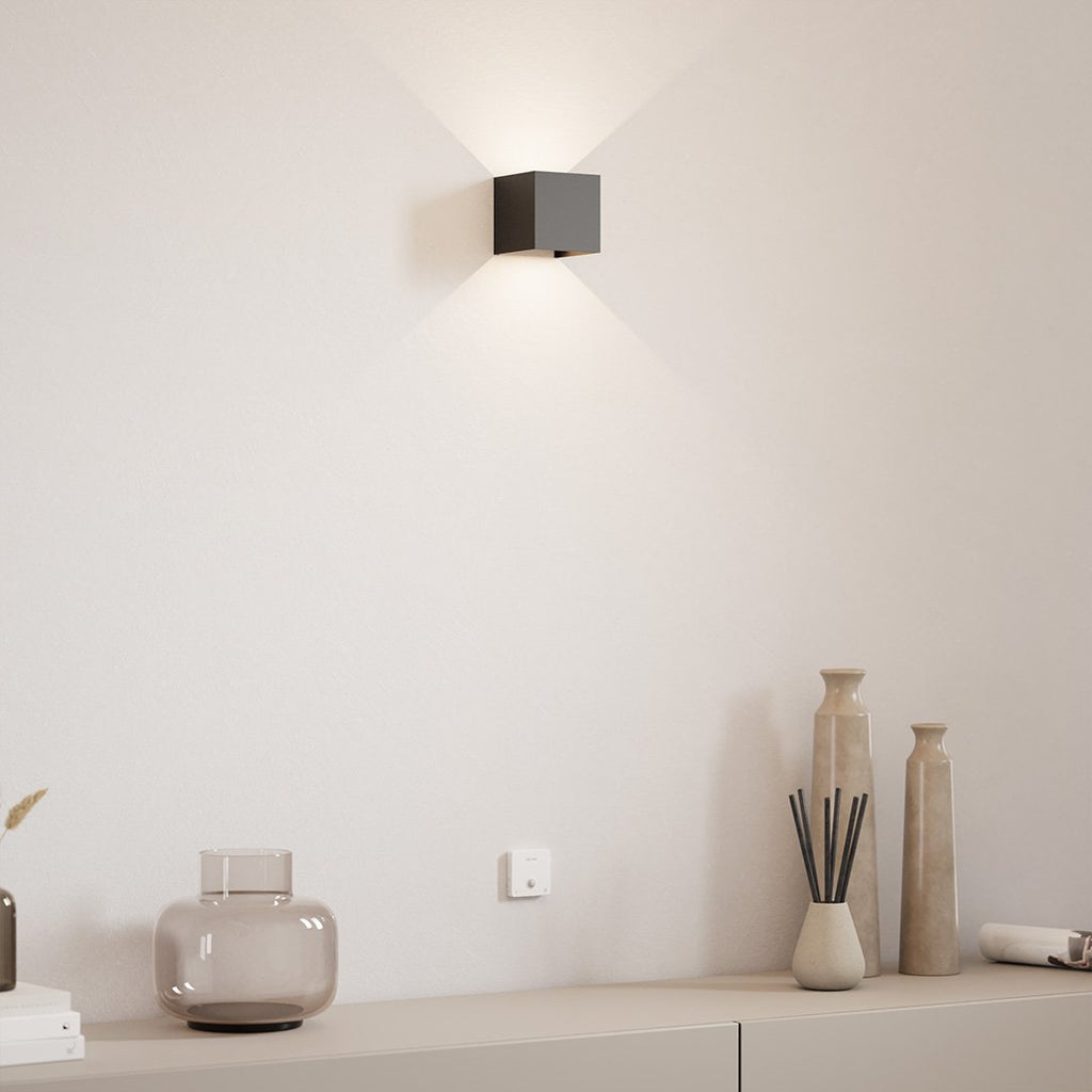 Xena Rechargeable LED Wall Light – Dimmable Black Aluminium Sconce