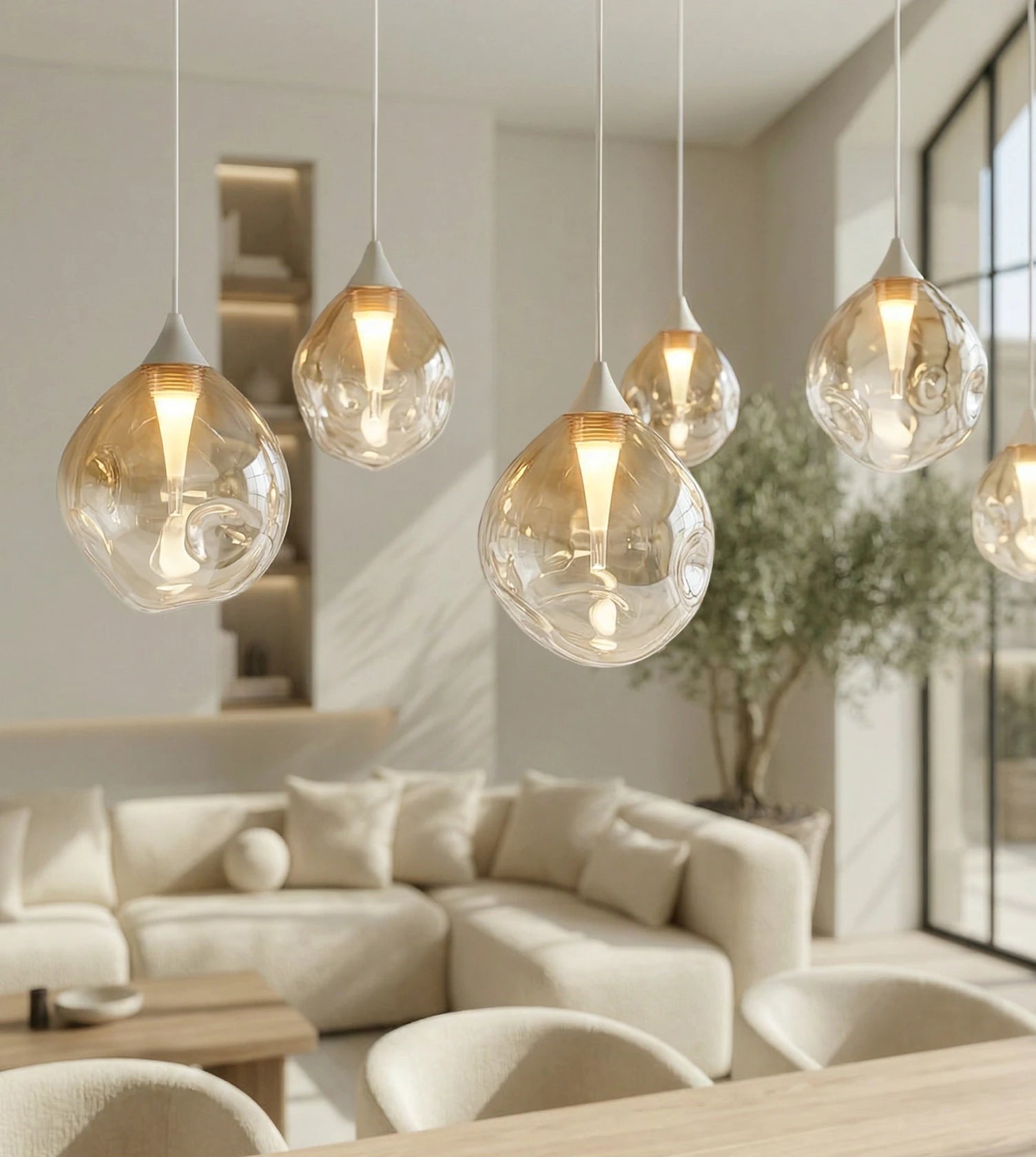 Somos Adjustable LED Pendant Light – Modern Metal Design with Height Adjustment