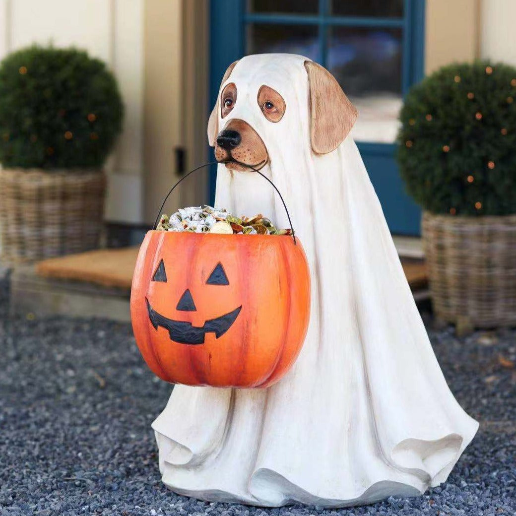 Pumpkin Puppy Garden Decor