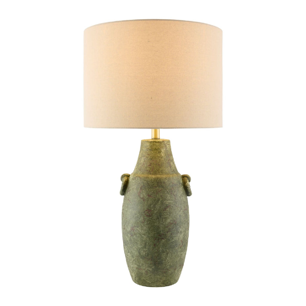 Hand-Painted Green Ceramic Table Lamp