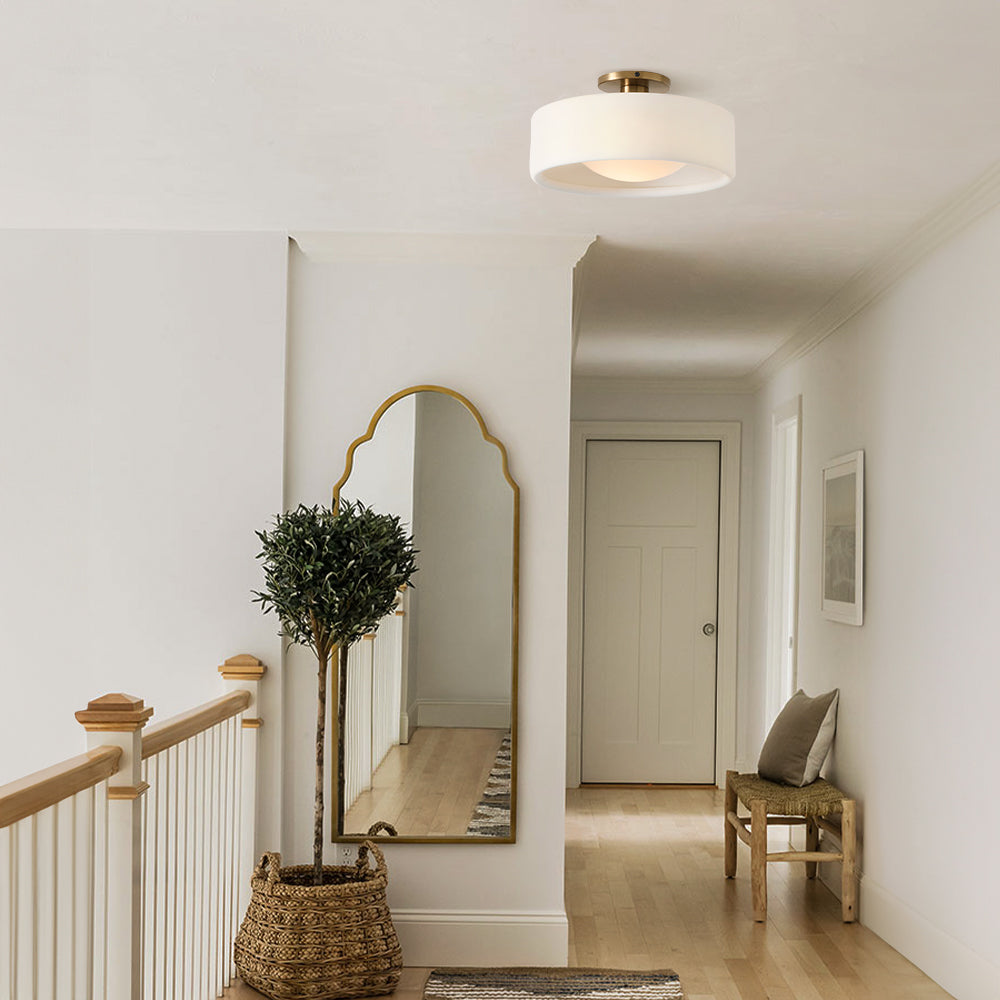Modern Porcelain Semi-Flush Ceiling Light