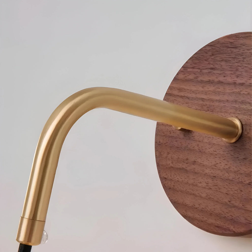 Walnut Brass Wall Light