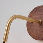 Walnut Brass Wall Light