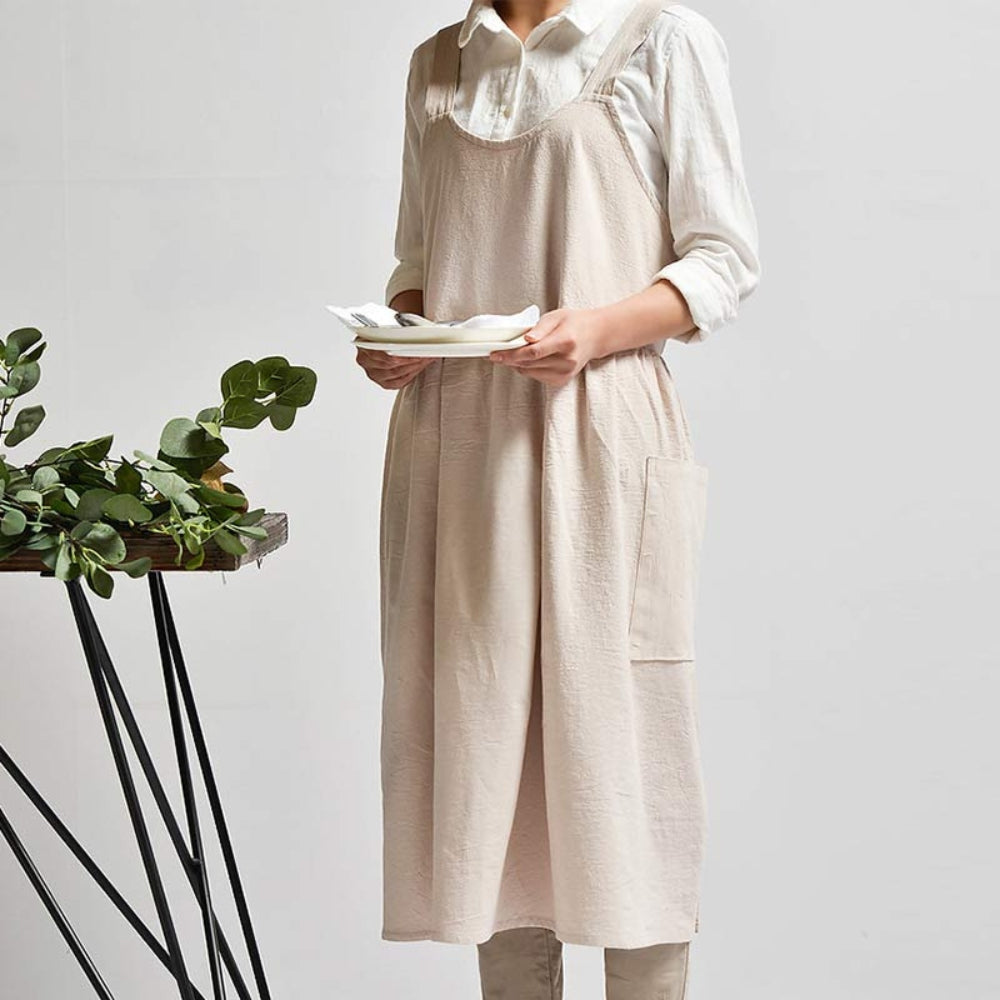 Cross-Back Apron with Pockets