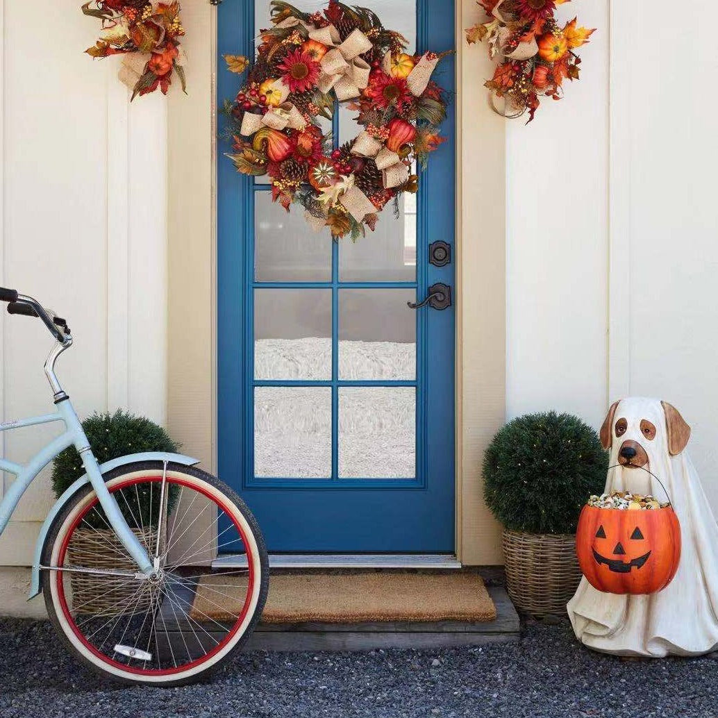 Pumpkin Puppy Garden Decor