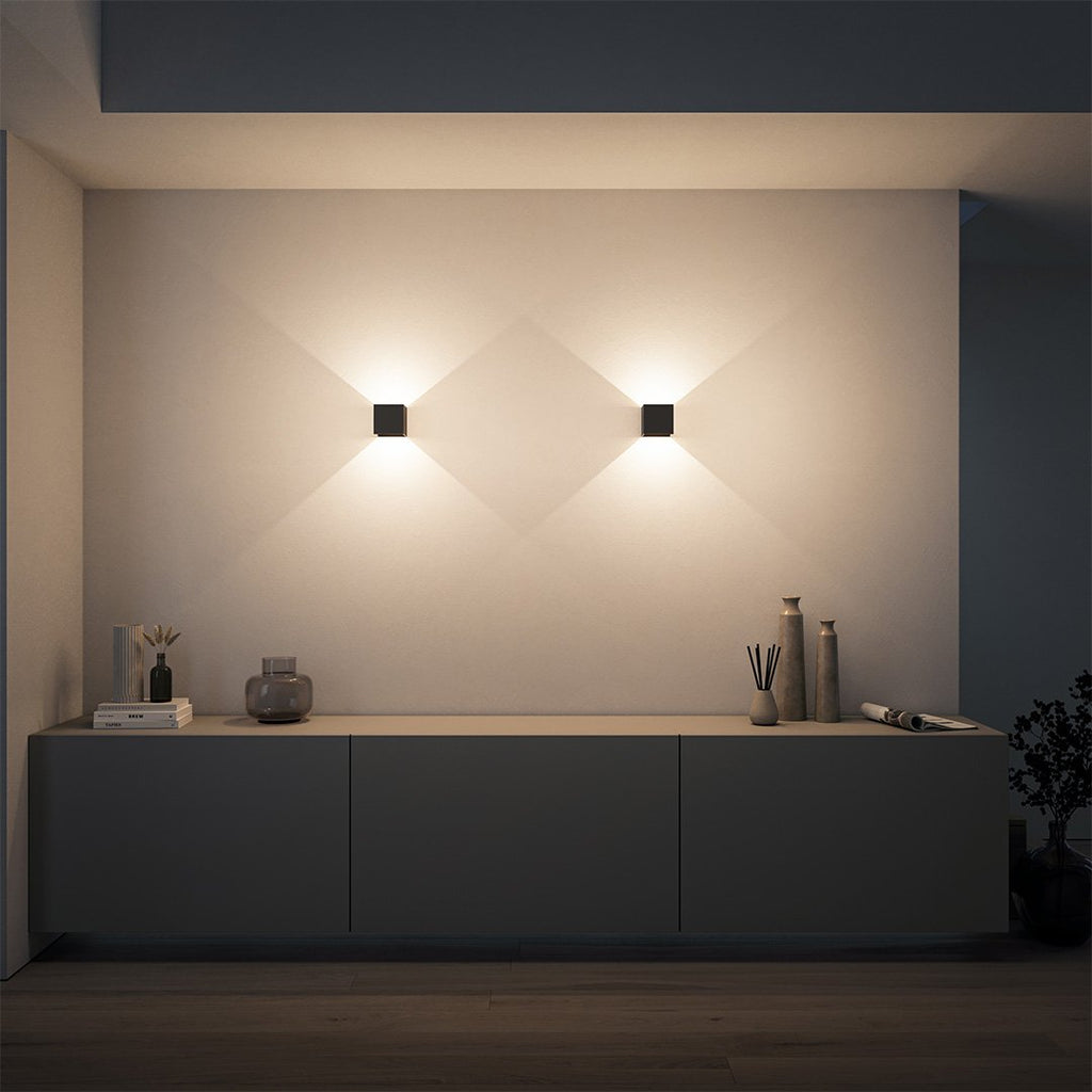 Xena Rechargeable LED Wall Light – Dimmable Black Aluminium Sconce