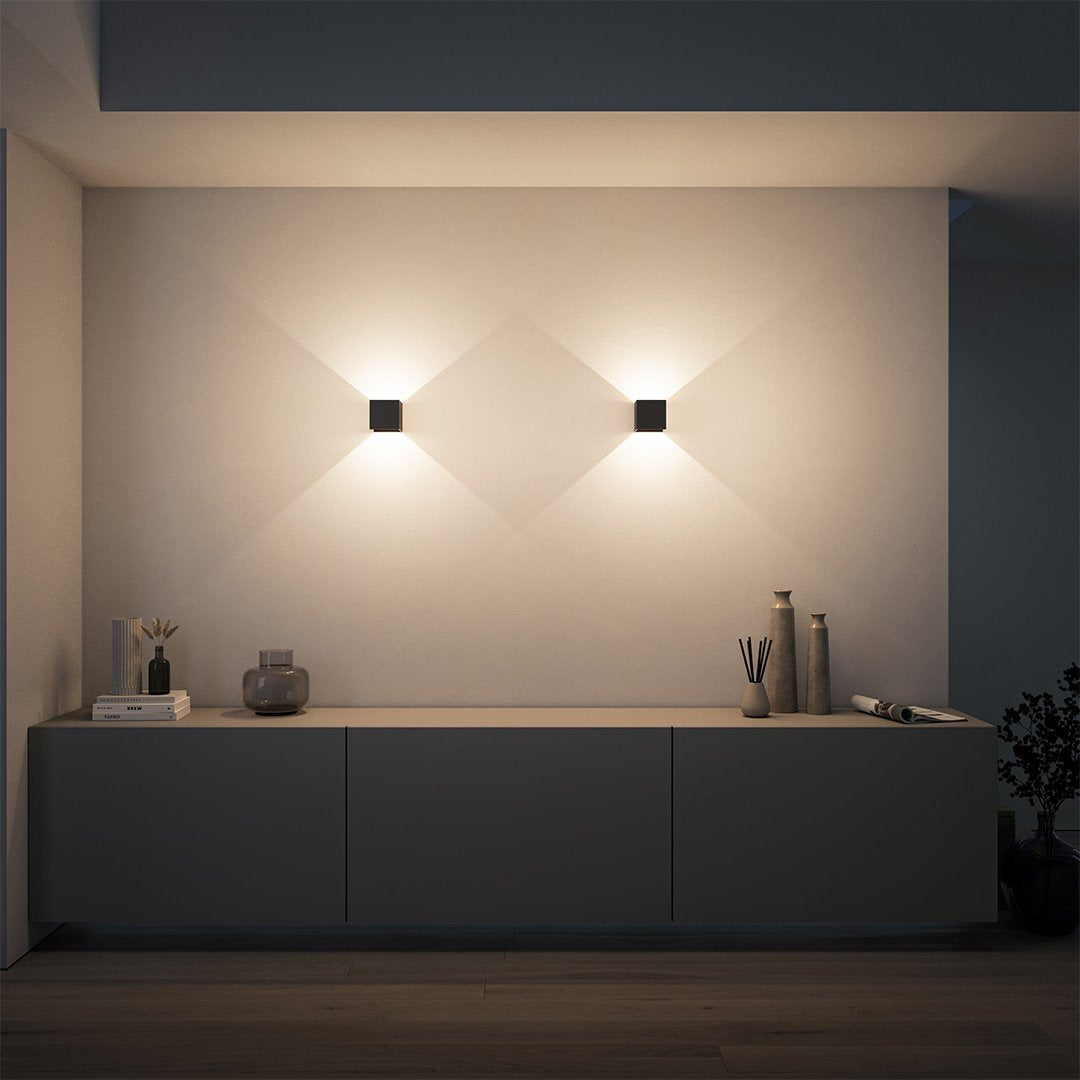 Xena Rechargeable LED Wall Light – Dimmable Black Aluminium Sconce