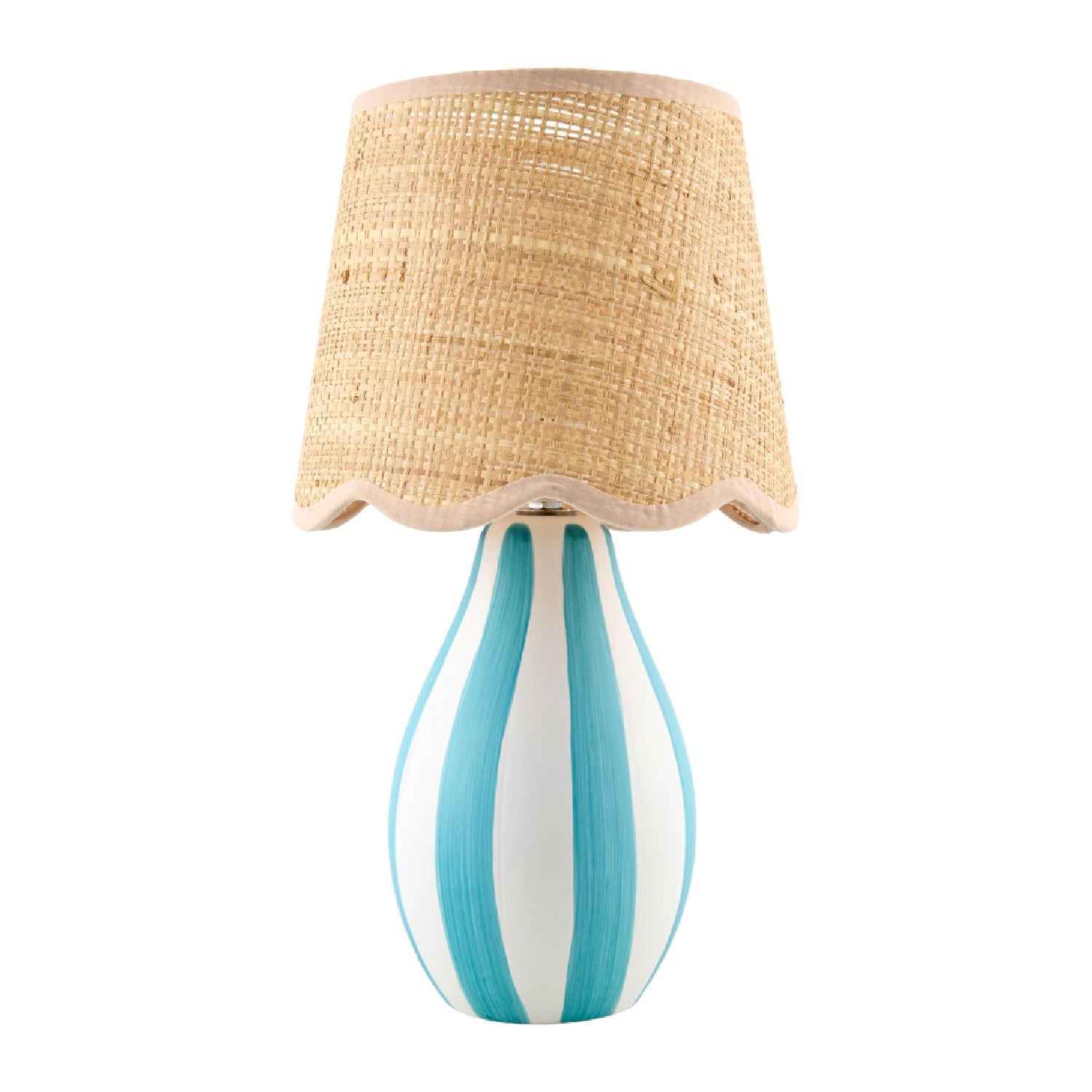 Striped Ceramic Seagrass Table Lamp