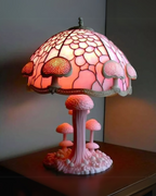 Mushroom Stained-Glass Table Lamp