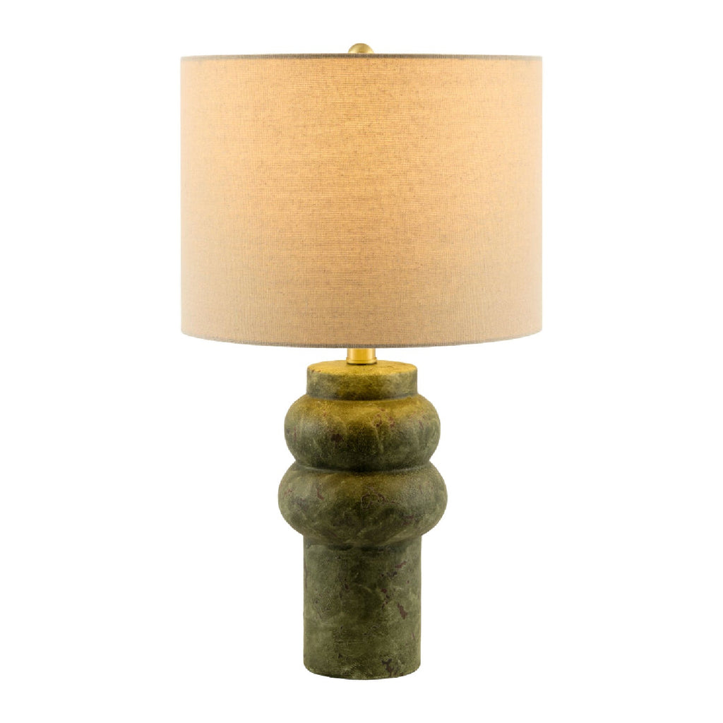 Hand-Painted Green Ceramic Table Lamp