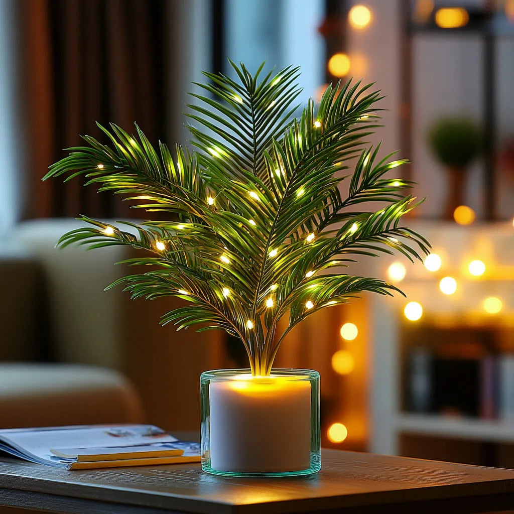 Palmenzauber LED Palm Leaf Lamp – Tropical Green Accent Light